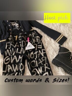 Custom Graffiti Lyric Jeans 🌟